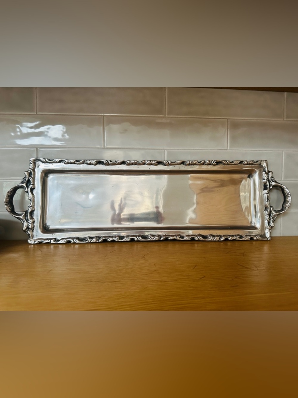 Vintage Mexican Pewter serving tray